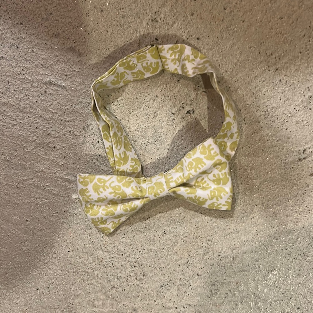 ahustable elephant print bow tie